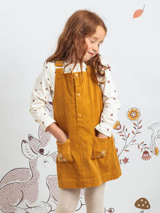 Girl's camel embroidered dress-salopette BUCHETTE / 21H2PFJ1CHS804
