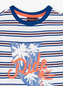 Beach outfit ecru, blue and red child boy CYOPLAGE3 / 22E3PGS4ENS001