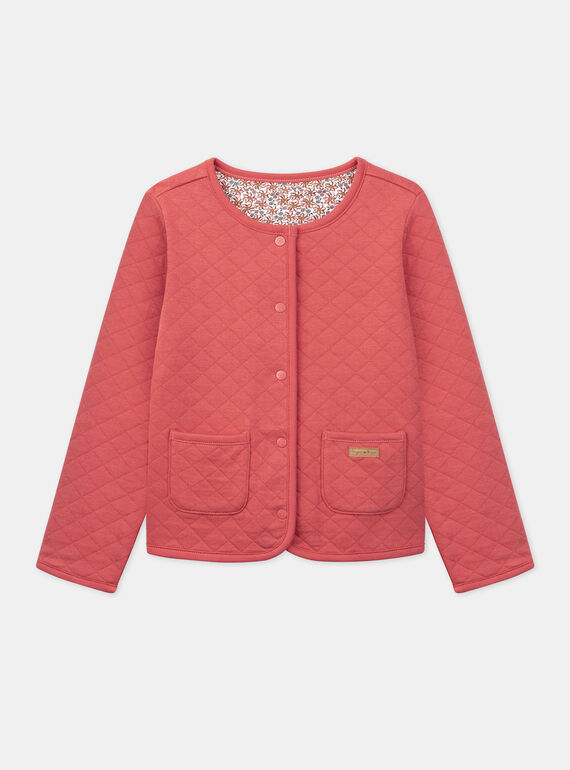 Reversible red quilted tube-knit jacket KICARDETTE / 24E2PFC2CAR410
