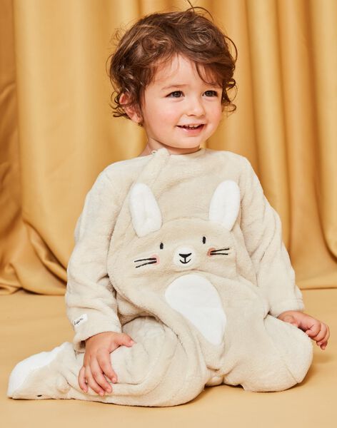 Rabbit beige synthetic fur sleep suit DECLEMENT / 22H5BGW1SPY811