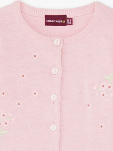 Pink cardigan long sleeves birth girl BOUCHERA / 21H0CF41CARD310