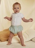 Mixed birth green bloomer and collar bodysuit in ecru COLOAN / 22E0CMI1ENS203