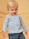 Pastel blue and ecru sailor T-shirt LADREDO / 24H1BGJ1TMLC236