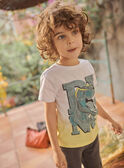 Child boy yellow tie-&-dye t-shirt with dinosaur design CATICHAGE / 22E3PGB2TMC116