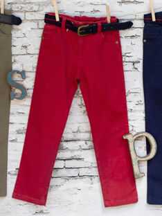 Boy's straight pants with red belt BUXIGAGE2 / 21H3PGB4PAN501
