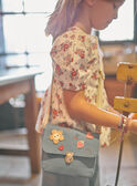 Child girl light denim shoulder bag with flower details CUINAETTE / 22E4PFJ2BESP272