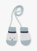 Heather grey mittens with animal faces FILULU / 23E4BG51GANJ920