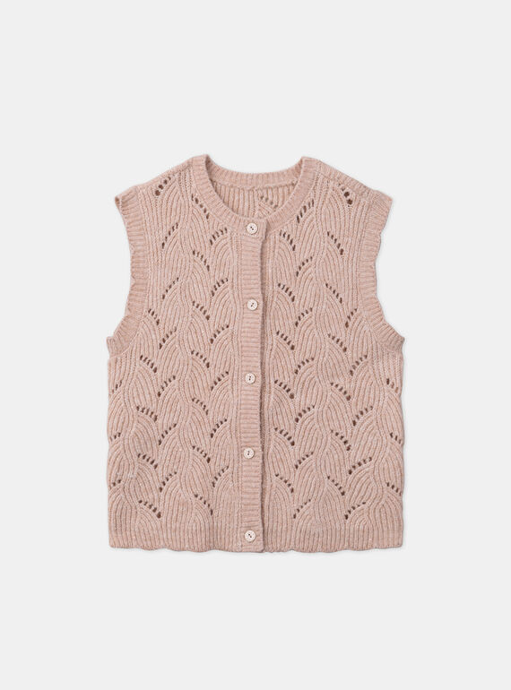 Pink copper CARDIGAN WHITHOUT SLEEVES LOIPULETTE / 24H2PFU1CSMK007