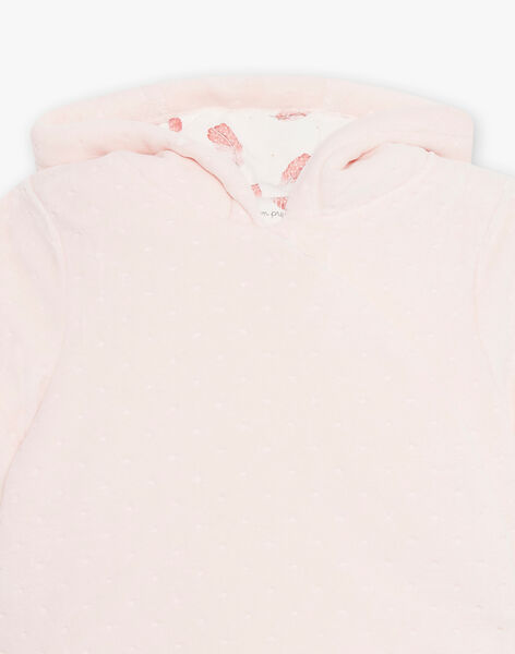 Reversible velvet jacket with pink hood baby girl 22H0CF12VES307