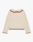 Beige and red cardigan with ruffles DRICARETTE / 22H2PFX1CAR808