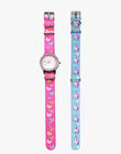 Pink wrist watch with 2 straps SMAAC0001 / 21J7GF21MON099