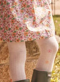 Ecru knitted tights with floral motifs KACOLETTE / 24E4PF31COL001