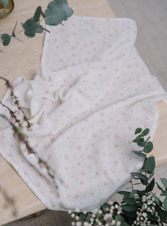 Flowered print vanilla diaper in double cotton gauze FUMARION / 23E0AFY1LAN114