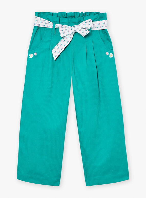 Green poplin flowing pants LAPANETTE / 24H2PFI2PANG624