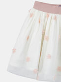 White tulle skirt with pink flowers KRISTETTE 1 / 24E2PFB1JUP001