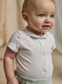 Mixed birth green bloomer and collar bodysuit in ecru COLOAN / 22E0CMI1ENS203