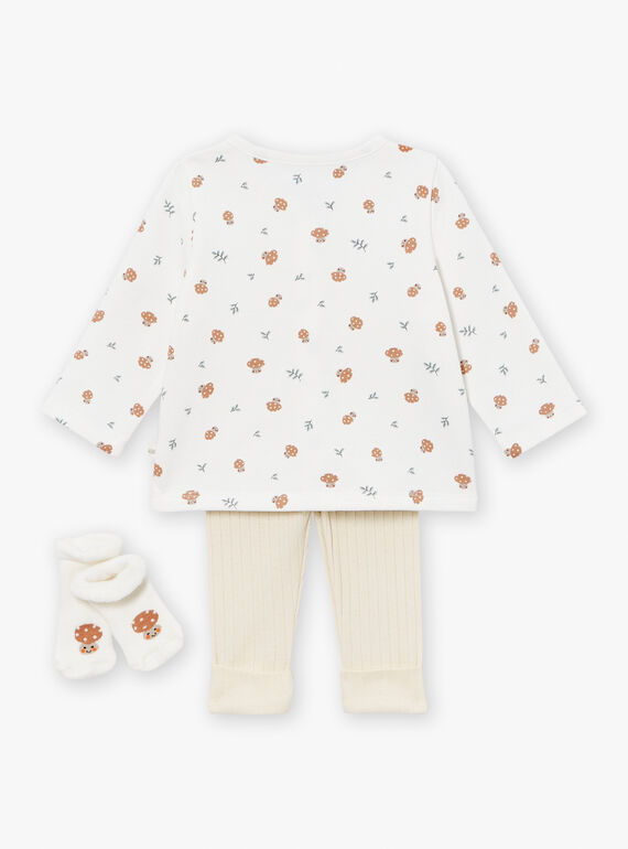 Vest, pants and socks set in ecru and greige LOICE / 24H0CM12ENS001