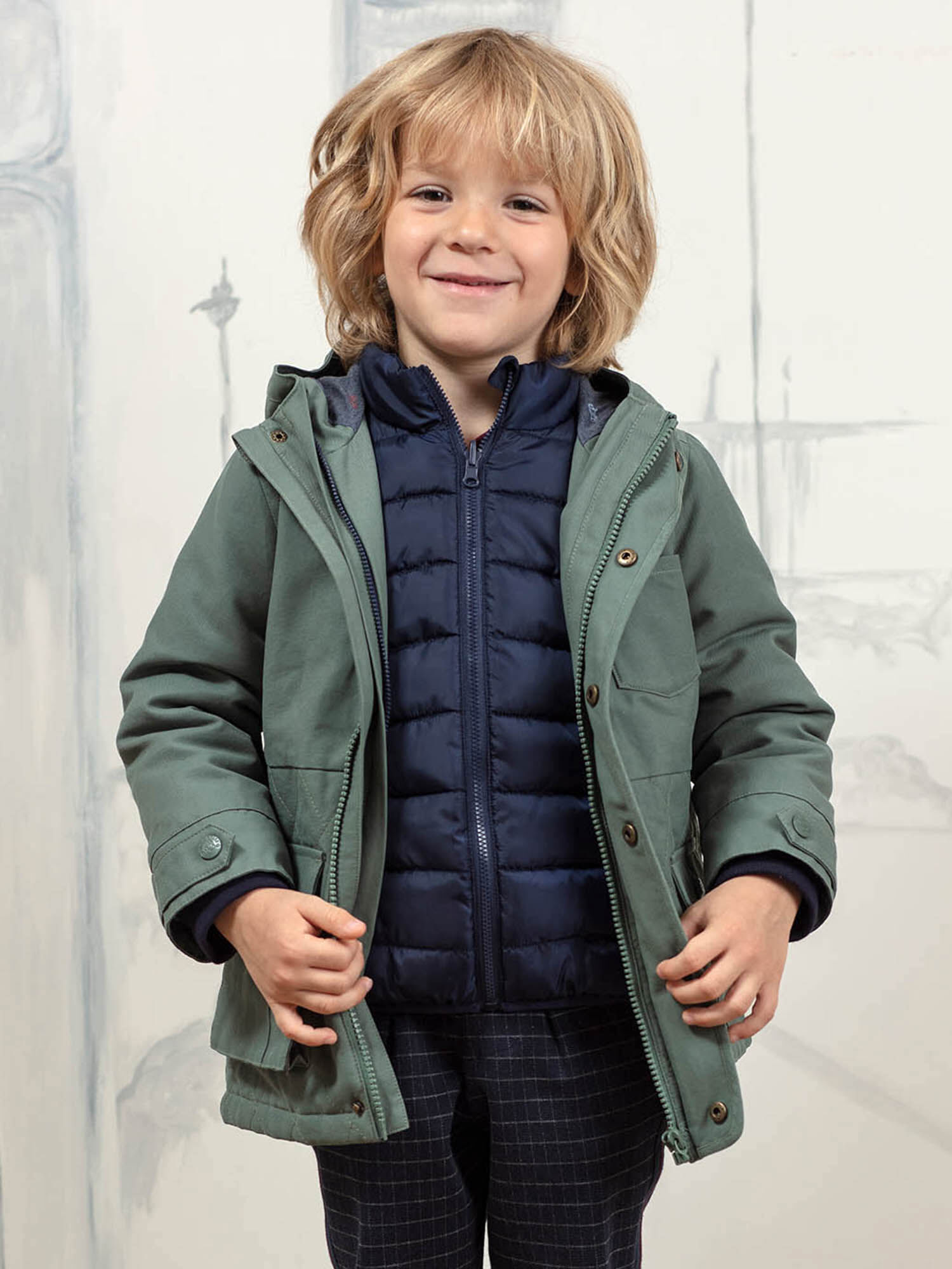 Boys green raincoat clearance