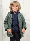 Baby boy khaki green raincoat and detachable down jacket BAPARAGE / 21H3PGC1IMP604