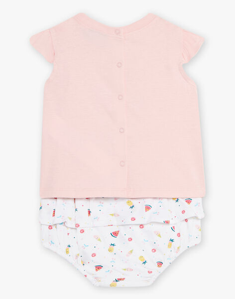 Baby girl beach outfit with fruit print T-shirt and panties CIORORE / 22E1BFS1ENSD300