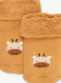 3 beige animated animal socks GANASH / 23H4BGI1LC3007