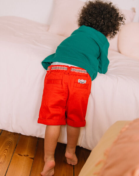 Baby boy brick red twill shorts CATITI / 22E1BGM1BER506