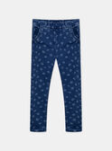 Slim blue denim trousers with flowers  KRIZETTE 1 / 24E2PFB2JEAP269