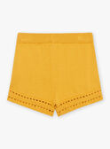 Mustard yellow knitted shorts FLISHETTE / 23E2PFP1SHOB106