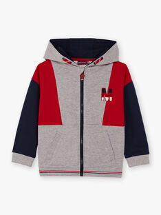 Baby boy's red and grey hoodie BASAGE2 / 21H3PG33JGH943