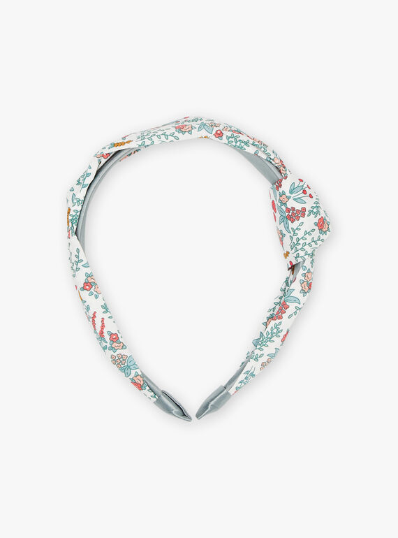 Turquoise headband with flowery print child girl COUSERETTE / 22E4PFQ3TET203