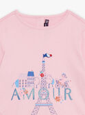 Pink barbapapa T-shirt with ruffles GOURMETTE / 23H2PFD3TMLD315