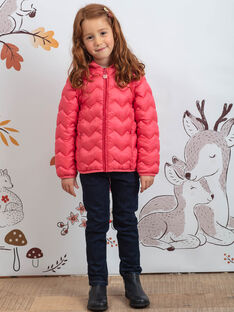 Child girl coral down jacket and fox backpack BROBOUDETTE2 / 21H2PFG4DTV419