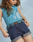 Child girl dark denim shorts with sequin belt CAUJENETTE 1 / 22E2PFT2SHOK005