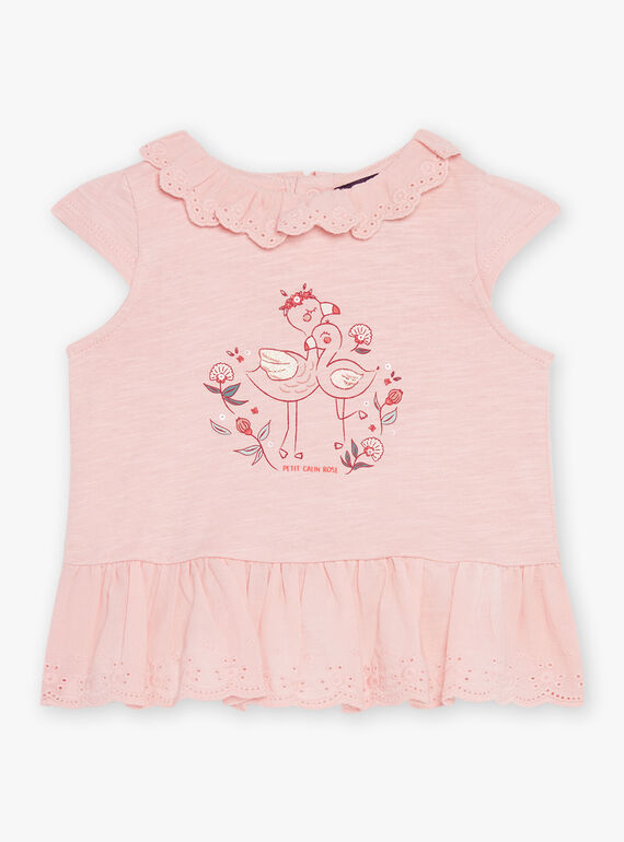 Pink flamingo blush t-shirt FAWILLOW / 23E1BFQ1TEED300