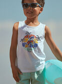 Ecru and turquoise jersey tank top and shorts FRUPLAGE3 / 23E3PGU1ENS001