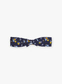 Navy blue bow headband with floral print GAELISA / 23H4BF91BAN070