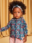 Flower print twill blouse