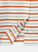 Orange, clay green and off-white striped T-shirt KAALEX / 24E1BG32TMLA001