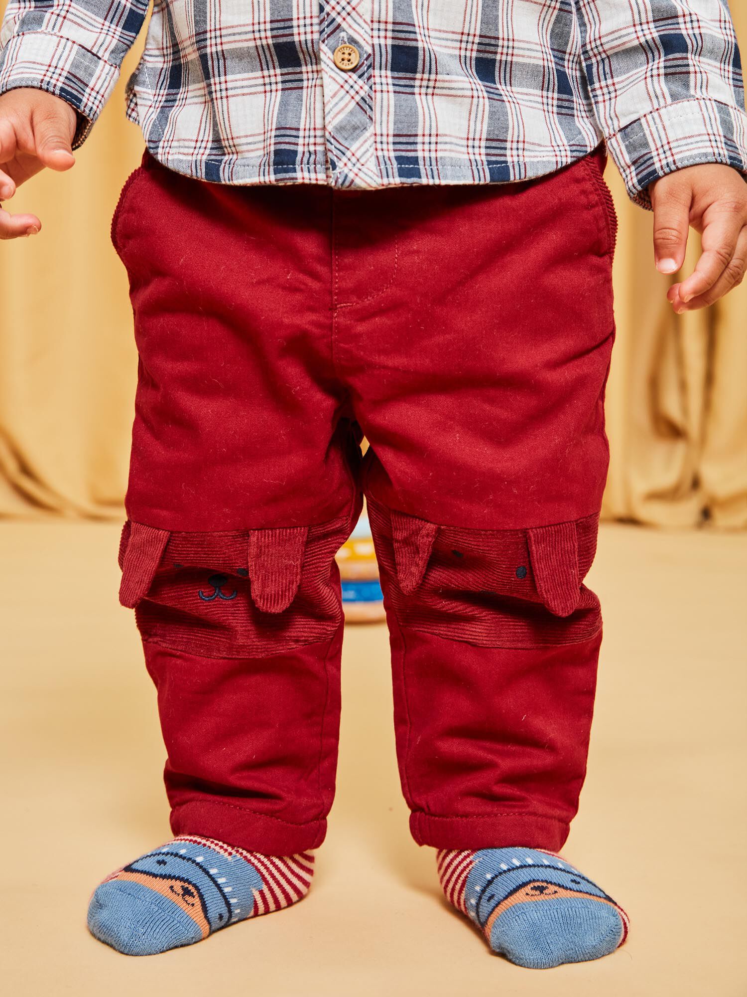 Boys red cargo pants store