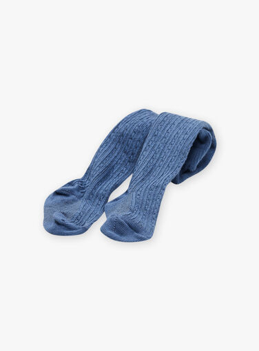 Navy blue tights with fancy twists FABULLE / 23E4BF81COL070