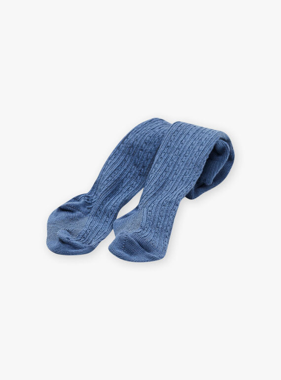 Navy blue tights with fancy twists FABULLE / 23E4BF81COL070