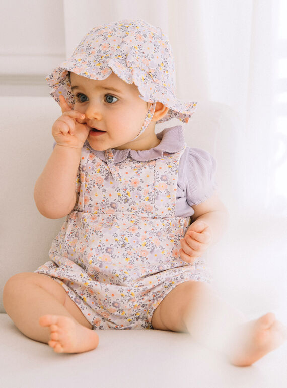 White bodysuit and lilac romper with flower print FORANE / 23E0CFT1ENS000