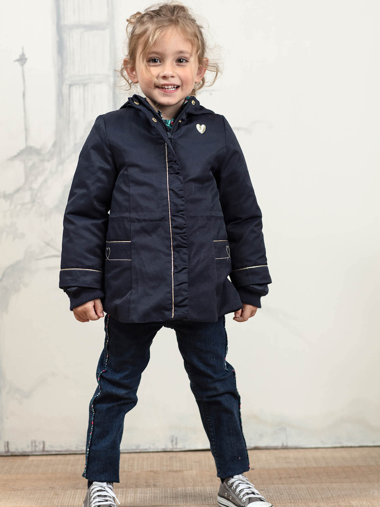 Impermeable sergent major store fille