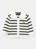 Off-white and khaki striped cardigan KAARNAUD / 24E1BG31GILA001