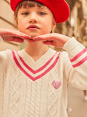 Ecru cable-knit sweater GOSSIPETTE / 23H2PFD1PUL001