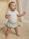 Mixed birth green bloomer and collar bodysuit in ecru COLOAN / 22E0CMI1ENS203