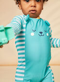 Turquoise and white striped swimsuit FISOLOMON / 23E4BGM2CBB001