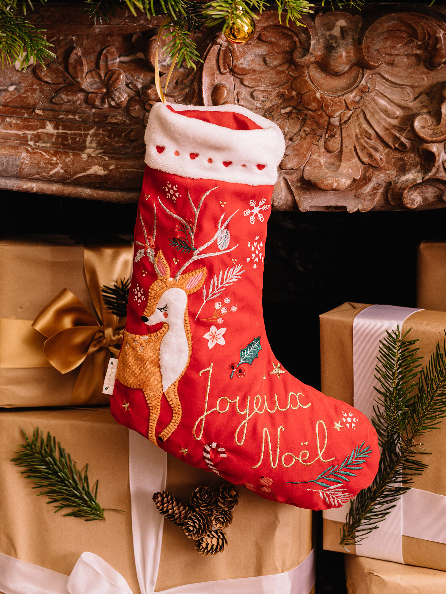 Velvet Christmas boot