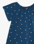 Navy blue dress with clementine print FUJERETTE / 23E2PFN2ROB208