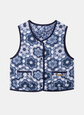 Reversible, quilted blue and white sleeveless cardigan LEGILETTE / 24H2PFJ1CSM001